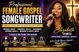 be your female gospel singer, christain vocalist and songwriter
