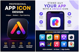 design a unique apps and web icons