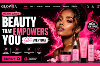 design skincare website, beauty website, cosmetics spa, beauty skincare store