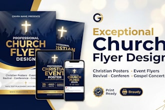 design exceptional church flyer design, events flyer and christian poster design