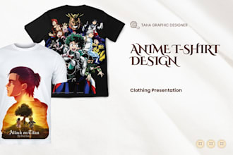 design anime shirts and different types of shirts