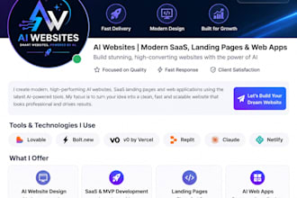 build ai saas website startup mvp and modern web app landing page using ai tools