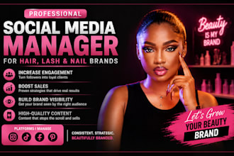 beauty social media marketing manager for hair extension, lashes and nail brands