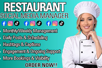 social media marketing manager for restaurant cafe hospitality and food brands