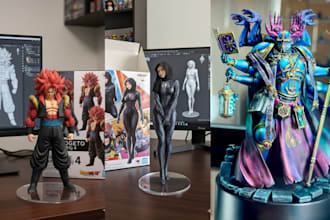 3d print and paint custom anime figure, miniature, miniature, stl, resin model