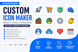 design modern custom app icon, and business icons