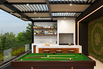 develop 3d build stylish pool accessories, snooker cue game, recreational hub