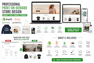 design print on demand store, etsy store, printify, shopify pod