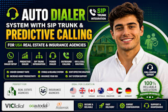 setup auto dialer system with sip trunk, power sales dialer for USA real estate