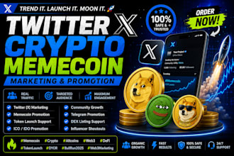 do twitter x crypto memecoin marketing, token launch, telegram community growth