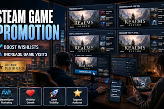 promote steam game, game visits, boost steam wishlist and steam game marketing