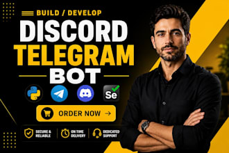 build custom python bot telegram discord bot, ai automation web and data scraper