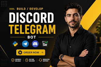 build python bot automation, web scraper, telegram discord ai bot