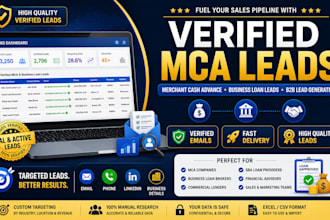 provide verified mca leads, merchant cash advance leads and business loan leads