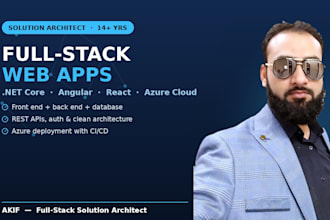 build a full stack web application with dotnet core angular and azure