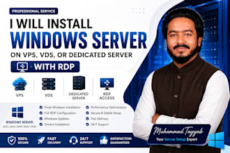 install windows on vps, vds, dedicated server, and configure rdp