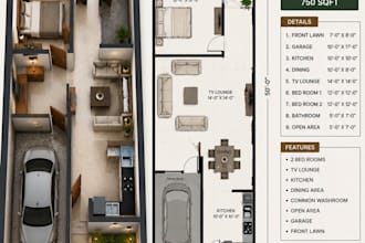draw professional 2d house floor plans in autocad