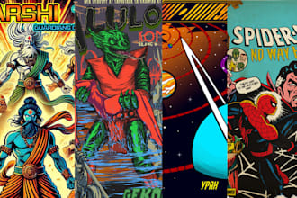 draw custom restro vintage comics illustration horror comics art tshirt design