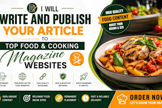write and publish your article to top food and cooking magazine websites