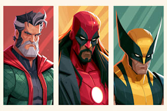 create cartoon avatar and superhero character of yourself