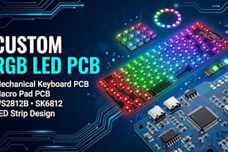 design custom rgb led pcb for keyboard, macro pad, ws2812 and led strips