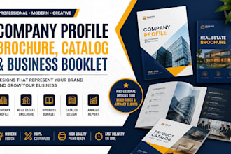 design company profile, real estate brochure, catalog and business booklet