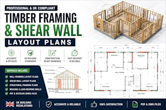 create professional timber framing and shear wall layout plans UK