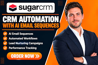 setup crm automation ai email sequences workflows email follow up campaign