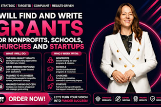 find and write grants for nonprofits, schools, churches and startups