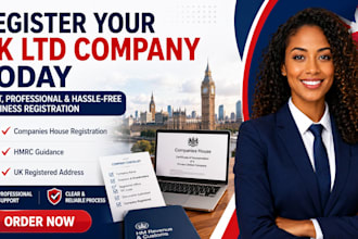 register your UK ltd company with companies house hrmc and UK address