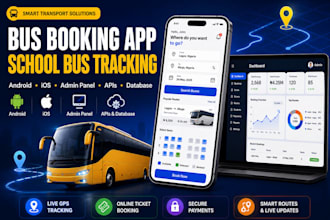 create bus booking app, school bus app, gps app, location tracking, travel app