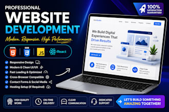 build a responsive website using react js, HTML, CSS and javascript