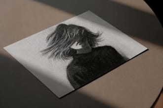 draw a custom hyper realistic faceless portrait