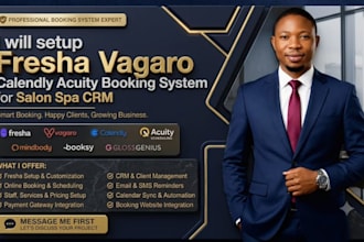setup fresha vagaro calendly acuity booking system for salon spa CRM