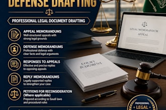 do professional legal appeal and defense memorandum drafting saudi arabia