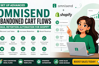 set up omnisend abandoned cart flows email rentention automation for shopify