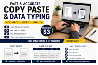 do logo design and english typing and data entry,copy paste,
