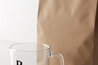 design a modern coffee shop logo , brand mockups