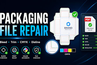 fix printer rejected packaging files, bleed, trim, dieline and cmyk issues