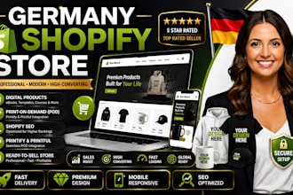 setup germany shopify store, shopify digital products, pod store germany shopify