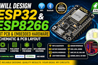 design esp32, esp8266, iot pcb, embedded hardware, schematic and pcb layout