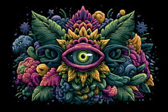 draw colorful psychedelic trippy illustrations