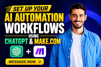 build ai automation workflow, fix make com scenario, make com automation