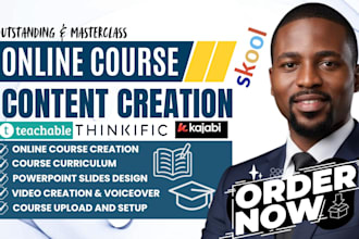 create online course content, elearning course curriculum, script, video, slides