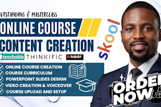 create online course content, elearning course curriculum, script, video, slides