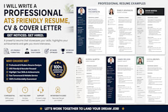 write a professional resume or CV and cover letter