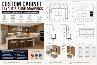 provide professional custom cabinet shop drawings