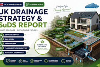 prepare uk drainage strategy suds report drainage plan for planning application