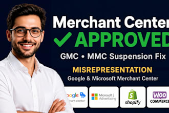 fix gmc misrepresentation or setup google merchant and bing shopping ads