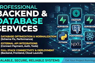fix backend bugs, normalize databases, and integrate apis